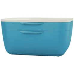 Leitz Cassettiera A 2 Cassetti Linea Cosy, Cm 27,5 X 14,5 X 25 H, Blu Calmo