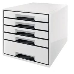 LEITZ Cassettiera Drawer Cabinet Cube 5 - 28,7 X 27 X 36,3 Cm - Bianco