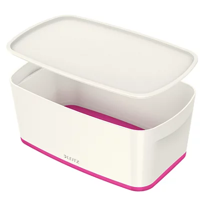 Leitz MyBox® Contenitore Multiuso Small, Plastica, Senza BPA, Bianco E Rosa, 318 X 191 X 128 Mm