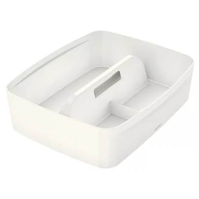 Leitz MyBox® Vassoio Organizer Con Maniglia Large, Plastica, Senza BPA, Bianco, 307 X 375 X 101 Mm