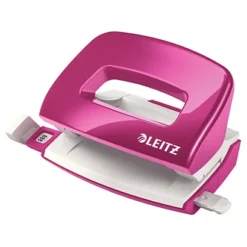 Leitz NeXXt Series 5060 WOW, Mini Perforatore 2 Fori, Capacità 10 Fogli, Fucsia