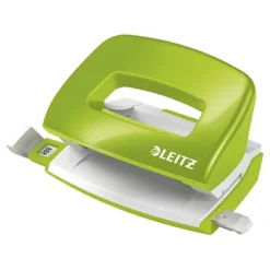 Leitz NeXXt Series 5060 WOW, Mini Perforatore 2 Fori, Capacità 10 Fogli, Verde Lime