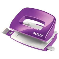 Leitz NeXXt Series 5060 WOW, Mini Perforatore 2 Fori, Capacità 10 Fogli, Viola