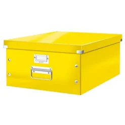Leitz Scatola Archivio Click & Store A3, Cartone, Coperchio Removibile, Giallo, 369 X 482 X 200 Mm