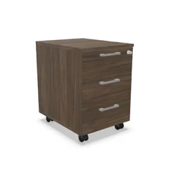 Linea Essenza Cassettiera A 3 Cassetti Su Ruote, 41,5 X 55 X 60 Cm, Noce Canaletto