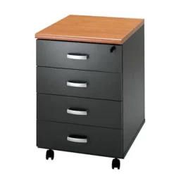 Linea Exclusive Cassettiera Su Ruote 4 Cassetti, 44 X 52 X 63 Cm, Ciliegio/Antracite