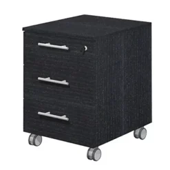 Linea Executive Cassettiera A 3 Cassetti, 41,8 X 52 X 61,5 Cm, Nero Venato