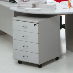 Linea Meeting Cassettiera Su Ruote A 4 Cassetti, 44,5 X 52 X 63 Cm, Grigio
