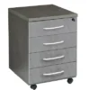 Linea Moon, Cassettiera A 4 Cassetti Su Ruote, 44 X 52 X 63 Cm, Grigio Cemento