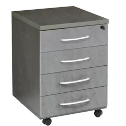 Linea Moon, Cassettiera A 4 Cassetti Su Ruote, 44 X 52 X 63 Cm, Grigio Cemento