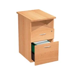 Linea Pronto Cassettiera Complementare, 1 Vano A Giorno E 2 Cassetti, 43 X 80 X 72 Cm, Faggio