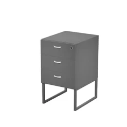 Linea Square Cassettiera A 3 Cassetti Con Gambe Metalliche, 41,5 X 50 X 72,2 Cm, Cassettiera Antracite, Gamba Antracite Opaco
