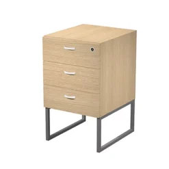 Linea Square Cassettiera A 3 Cassetti Con Gambe Metalliche, 41,5 X 50 X 72,2 Cm, Cassettiera Rovere, Gamba Antracite Opaco