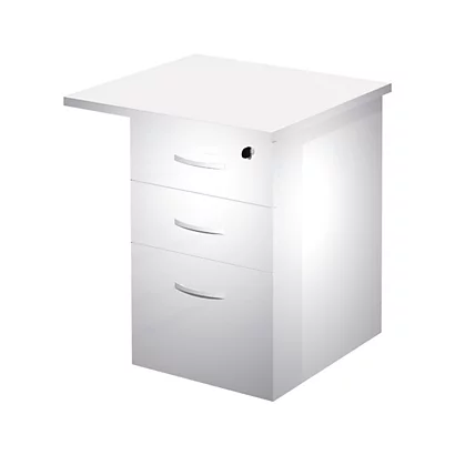 Linea Work Cassettiera Classificatore Con Top Laterale, 3 Cassetti, 65 X 60 X 73 Cm, Bianco
