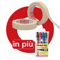 Offerta 6 Nastri Per Mascheratura Tesa 19 Mm X 50 M + 4 Marcatori Permanenti Pentel N50 Colori Assortiti Compresi Nel Prezzo