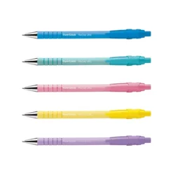 PAPERMATE Penna A Sfera A Scatto FlexGrip Ultra Pastello, Punta 1 Mm, Inchiostro Nero (confezione 5 Pezzi)