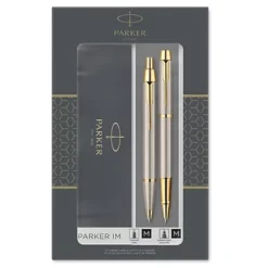 PARKER Gift Set Sfera M + Stilografica M IM Brushed Metal GT