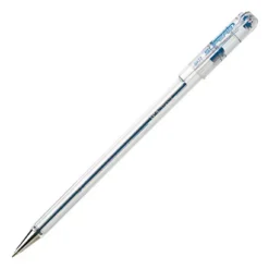 Pentel Superb Penna A Sfera Stick, Punta Media, Fusto In Plastica Traslucido Con Grip, Inchiostro Blu (confezione 12 Pezzi)