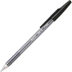 Pilot BP-S Penna A Sfera Stick, Punta Fine, Fusto In Plastica Traslucido Con Grip, Inchiostro Nero (confezione 12 Pezzi)