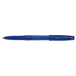 Pilot Super Grip G Penna A Sfera Con Cappuccio, Punta Media Da 1 Mm, Fusto Trasparente Blu Con Grip, Inchiostro Blu (confezione 12 Pezzi)