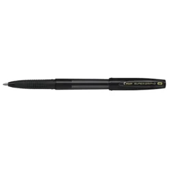 Pilot Super Grip G Penna A Sfera Con Cappuccio, Punta Media Da 1 Mm, Fusto Trasparente Nero Con Grip, Inchiostro Nero (confezione 12 Pezzi)