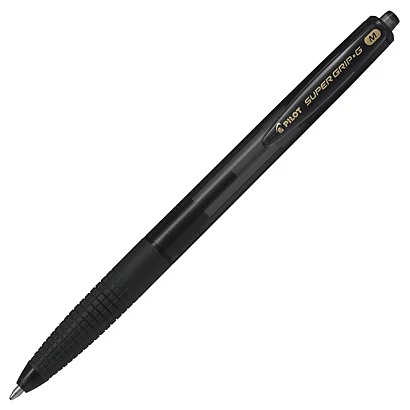 Pilot Super Grip G Penna A Sfera A Scatto, Punta Media Da 1 Mm, Fusto Trasparente Nero Con Grip, Inchiostro Nero (confezione 12 Pezzi)