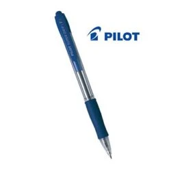 Pilot Super Grip Penna A Sfera A Scatto, Punta Fine Da 0,7 Mm, Fusto Trasparente Con Grip, Inchiostro Blu (confezione 12 Pezzi)