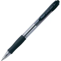 Pilot Super Grip Penna A Sfera A Scatto, Punta Fine, Fusto Nero Con Grip, Inchiostro Nero (confezione 12 Pezzi)