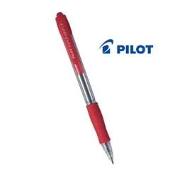 Pilot Super Grip Penna A Sfera A Scatto, Punta Fine, Fusto Rosso Con Grip, Inchiostro Rosso (confezione 12 Pezzi)