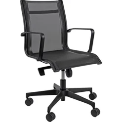 Poltrona Direzionale Eleonora Total Black, Rete Nylon, Nero