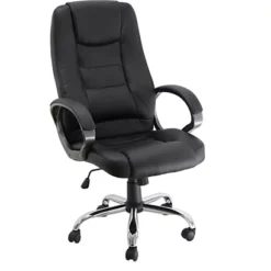 Poltrona Flory Con Braccioli, Pelle Rigenerata, Nero