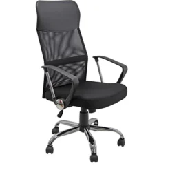 Poltrona Malaga Con Braccioli, Rete E Tessuto, Nero