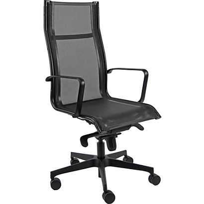 Poltrona Presidenziale Eleonora Total Black, Rete Nylon, Nero