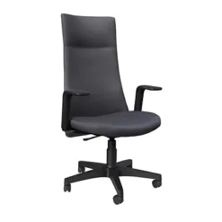 Poltrona Presidenziale Impressive, Tessuto Riciclato, Grigio Scuro