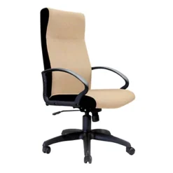 Poltrona Presidenziale Infinity Tessuto Con Braccioli E Ruote - Beige