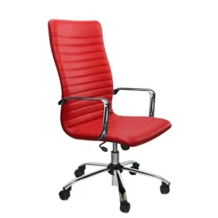 Poltrona Presidenziale Slim, Braccioli Metallo, Razza Metallo, Rosso