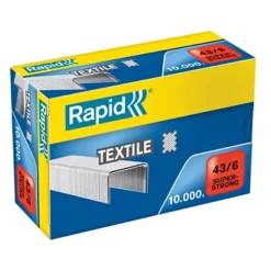 RAPID Punti Rapid Super Strong Textile - 43/6 - Acciaio Zincato - Per Tessuti