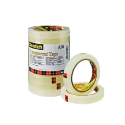 SCOTCH® Nastro Adesivo 550, Polipropilene Bi-orientato, Trasparente, 15 Mm X 66 M (confezione 10 Rotoli)