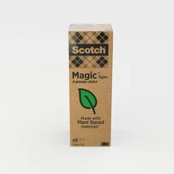 SCOTCH® Nastro Adesivo Magic™ A Greener Choice Invisibile E Scrivibile, Trasparente, 19 Mm X 33 M (confezione 9 Rotoli)