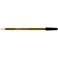 Staedtler Noris Stick 434 Penna A Sfera Stick, Punta Fine, Fusto Nero E Giallo, Inchiostro Nero (confezione 20 Pezzi)