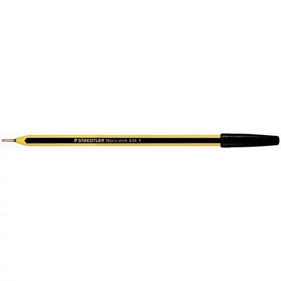 Staedtler Noris Stick 434 Penna A Sfera Stick, Punta Fine, Fusto Nero E Giallo, Inchiostro Nero (confezione 20 Pezzi)