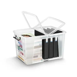 STRATA By Cep Contenitore Archivio Con Coperchio, Capacità 65 Litri, PPL, Trasparente