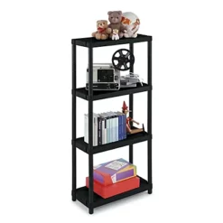 TERRY Scaffale 3060/4 - 4 Ripiani - 60 X 30 X 132 Cm - PPL - Nero