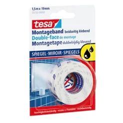 Tesa® 55732 Powerbond® MIRROR Nastro Biadesivo, Per Ambienti Umidi, Specchi, 19 Mm X 1,5 M, Bianco
