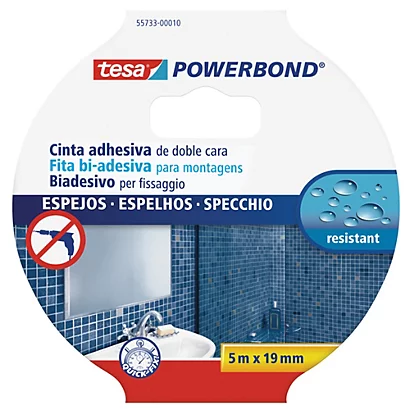 TESA Nastro Biadesivo Tesa Powerbond - Per Specchi - 1,9 Cm X 5 M