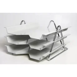 ZENITH Vaschetta Portacorrispondenza 830, 3 Ripiani, 29 X 33 X 19,5 Cm, Metallo, Bianco